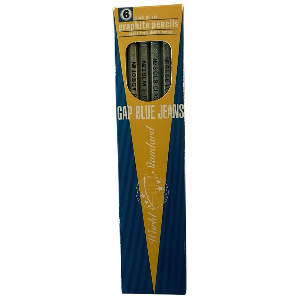 Vintage 90’s GAP Blue Jeans Denim Graphite 6 Pencil Set - Made from Denim Scrap
